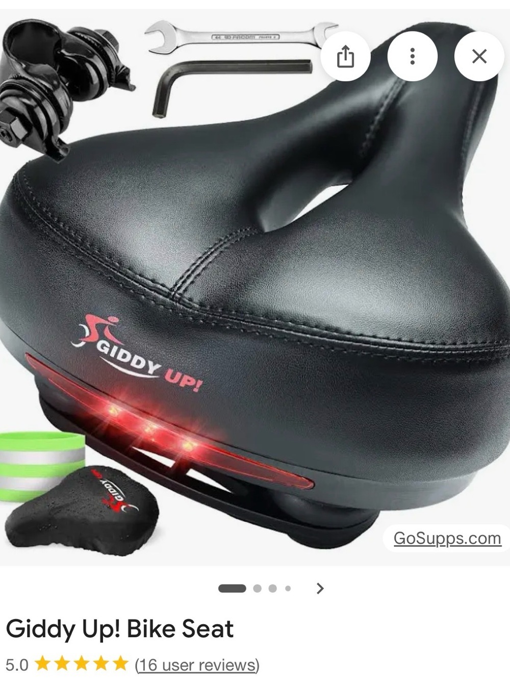 Giddy Up! Memory Foam Bike Seat. ****Read Description****See Pictures****